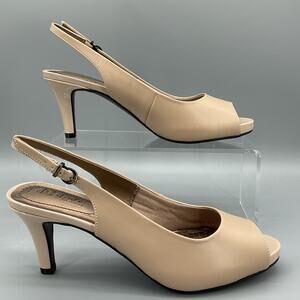 NEW Lifestride Women’s Teller Slingback Dress Heels Silky Taupe Size 9.5N